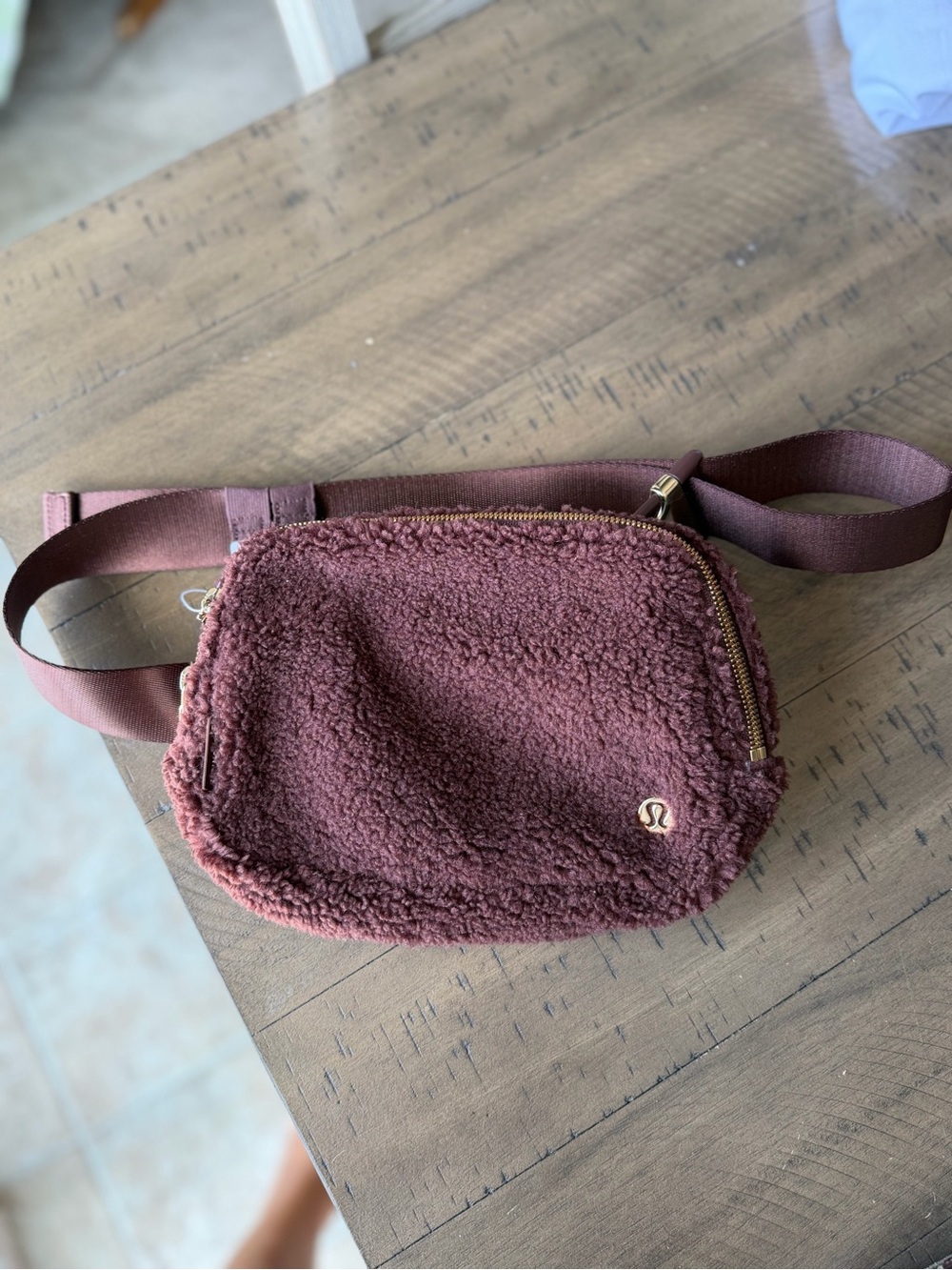 NWT Lululemon Everywhere Belt Bag Large Fleece Brune Gold Belt Crossbody Bag